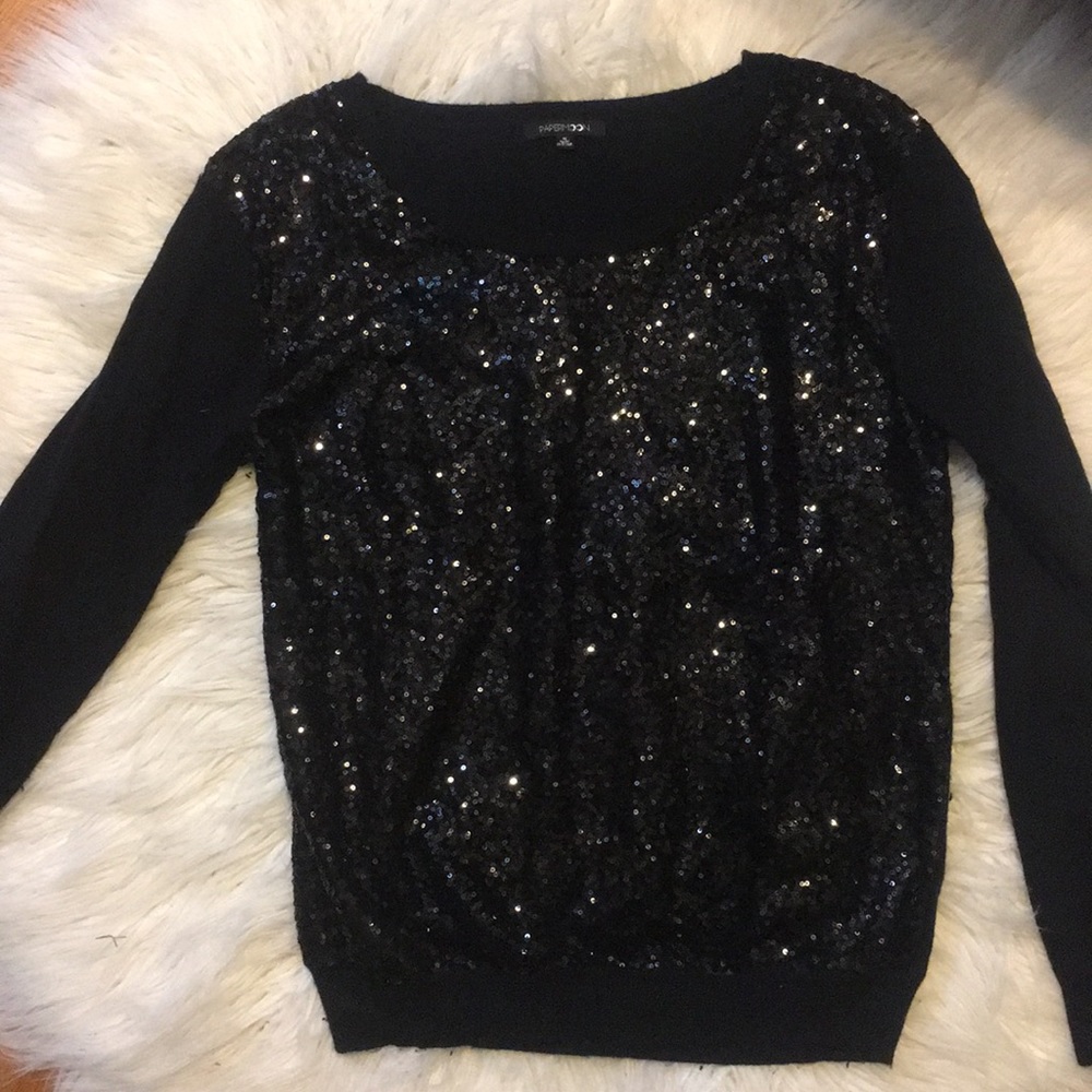Black Sequin Sweater